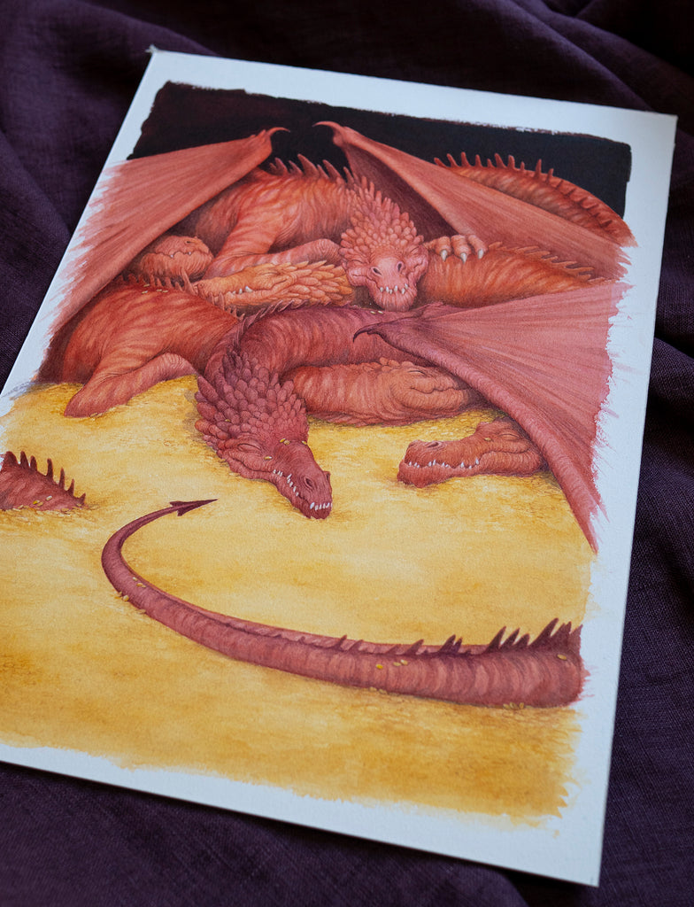 Let Sleeping Dragons Lie - Unframed Original Watercolour Painting