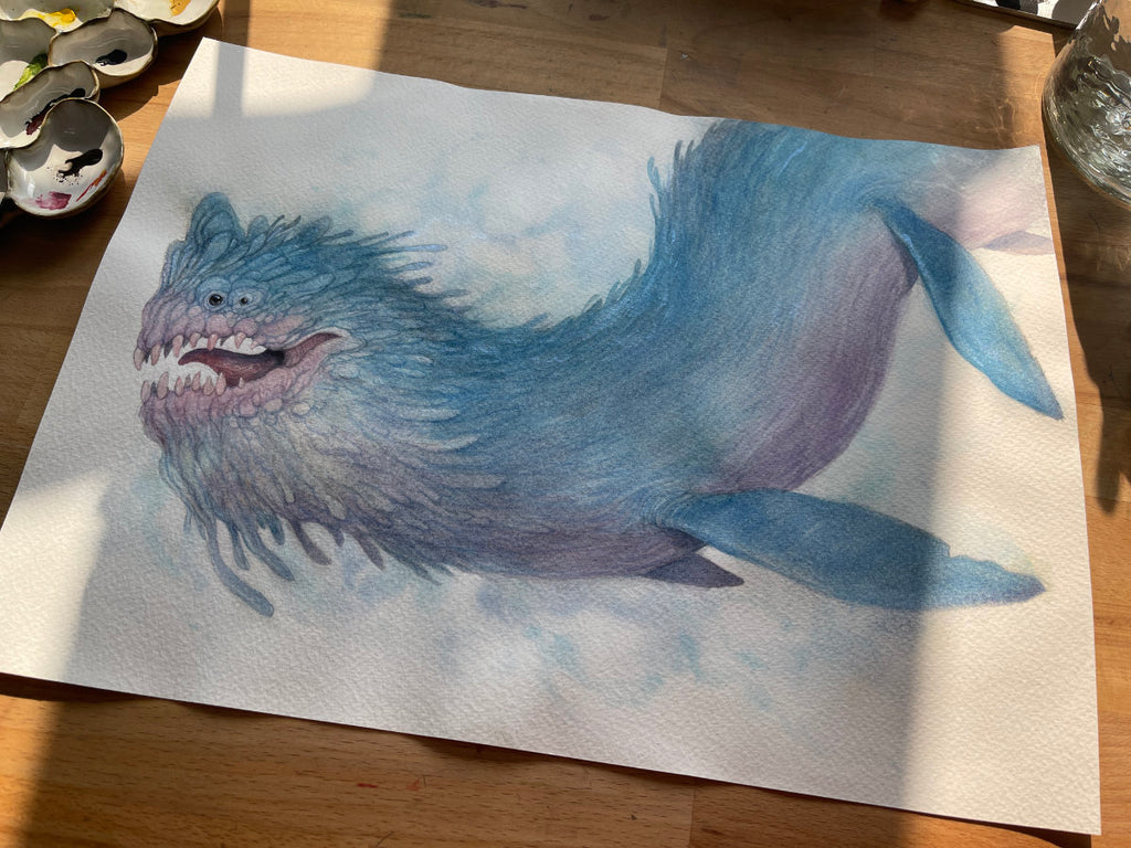 Sea Beast - Unframed Watercolour Painting