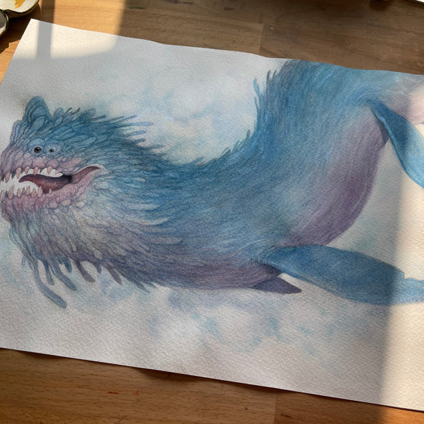 Sea Beast - Unframed Watercolour Painting