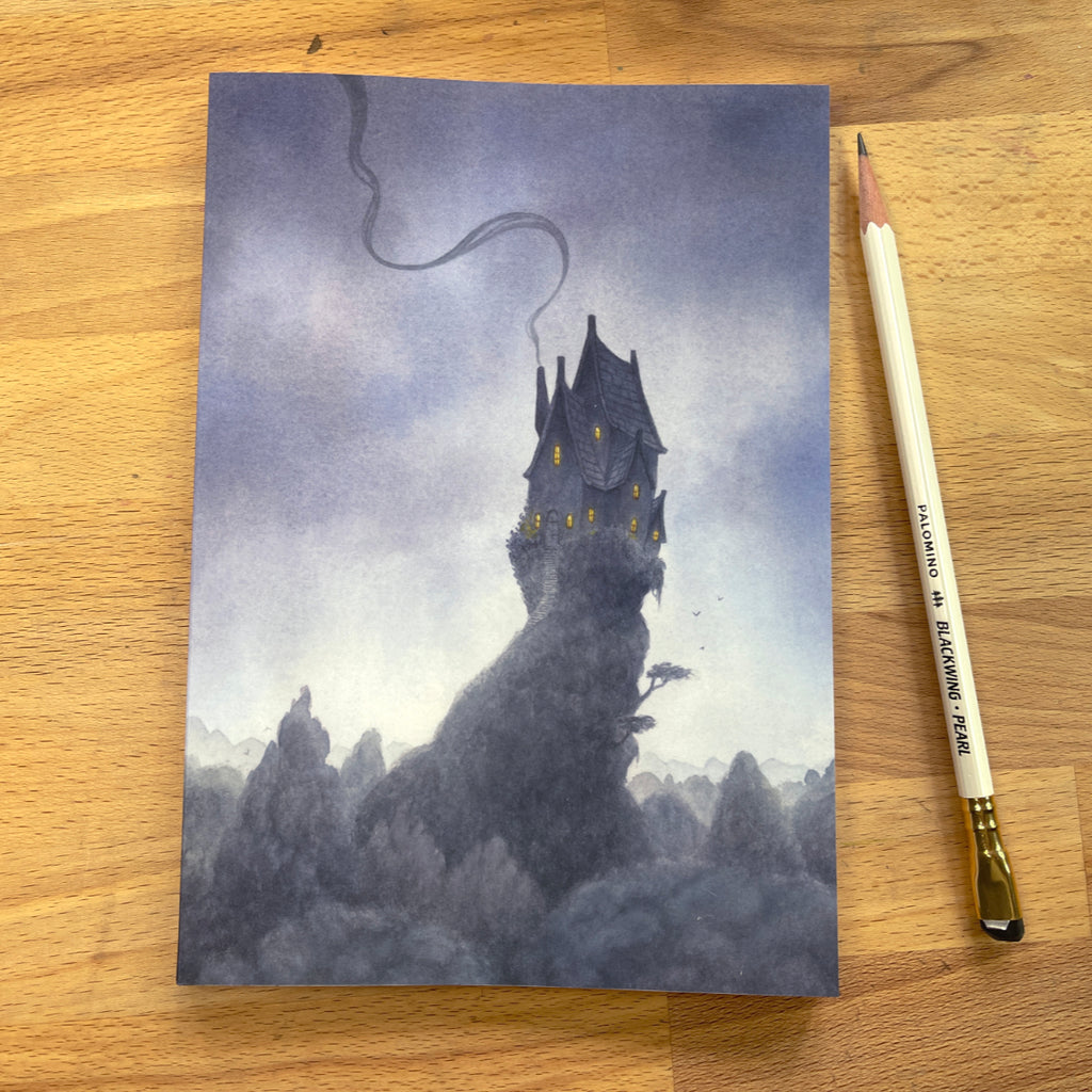 A5 Plain Notebook/Sketchbook - Dusk At The Wizard's Keep