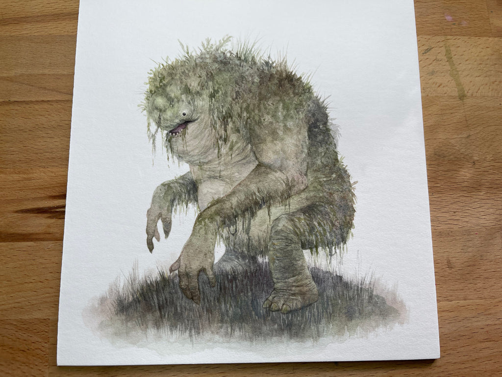 Swamp Troll - Unframed Watercolour Painting
