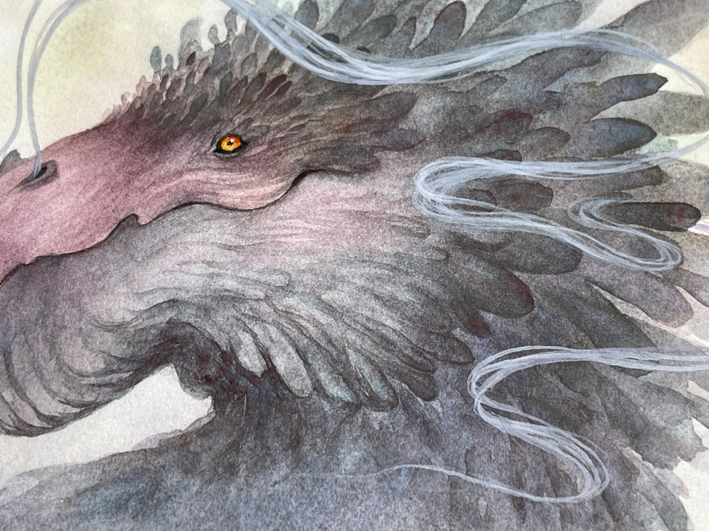 Friendly Dragon - Unframed Watercolour Painting