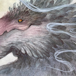 Friendly Dragon - Unframed Watercolour Painting