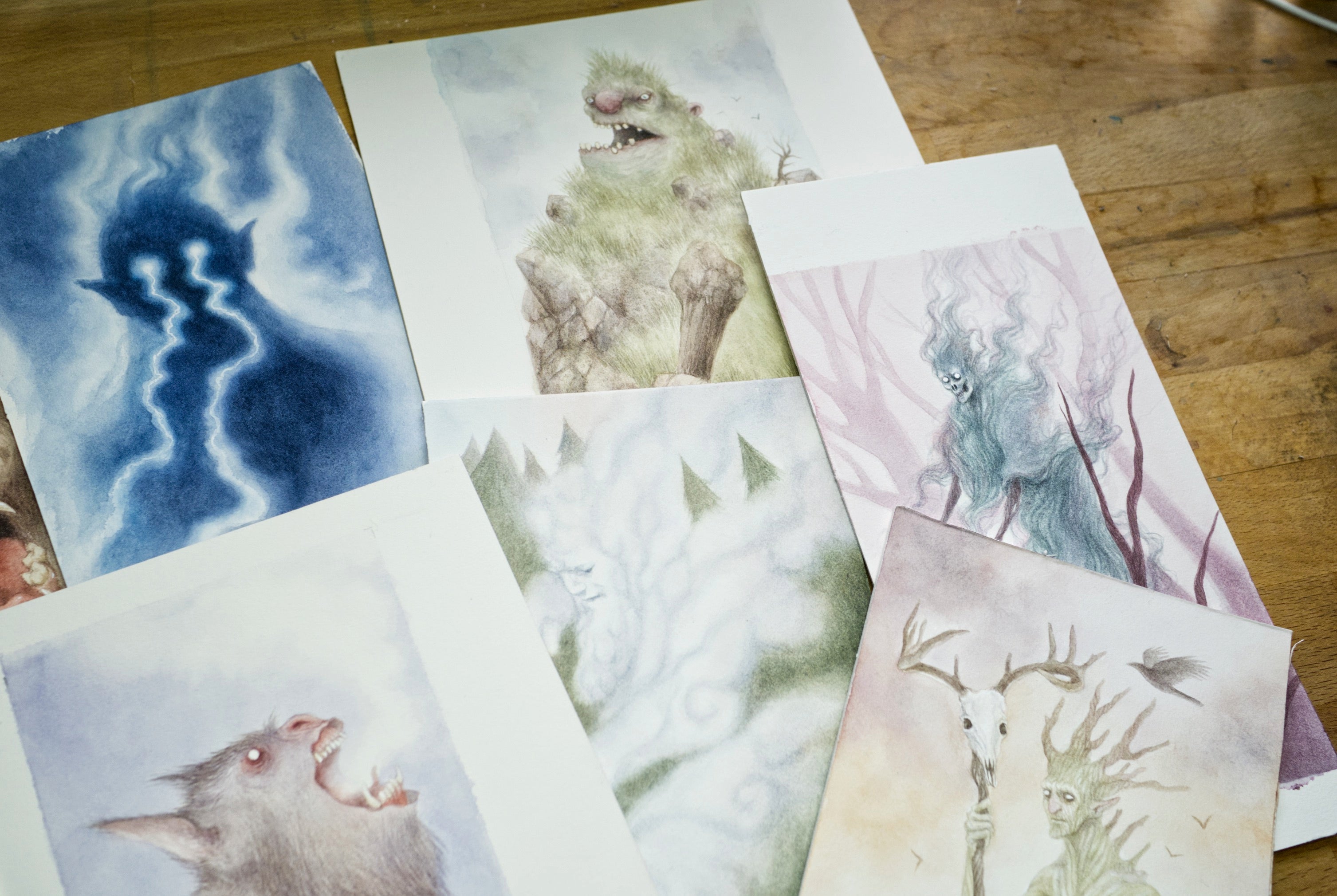 Deck Of Illusions Originals - Unframed Watercolour Paintings