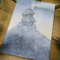 Hilltop Home - Unframed Watercolour Painting