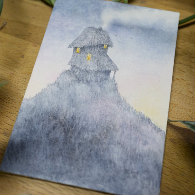 Hilltop Home - Unframed Watercolour Painting
