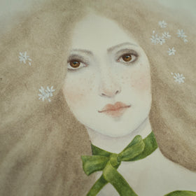 The Green Ribbon - Unframed Watercolour Painting