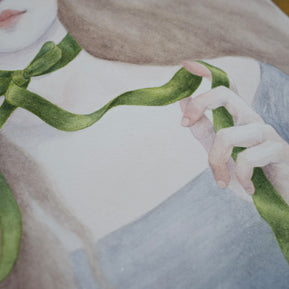 The Green Ribbon - Unframed Watercolour Painting