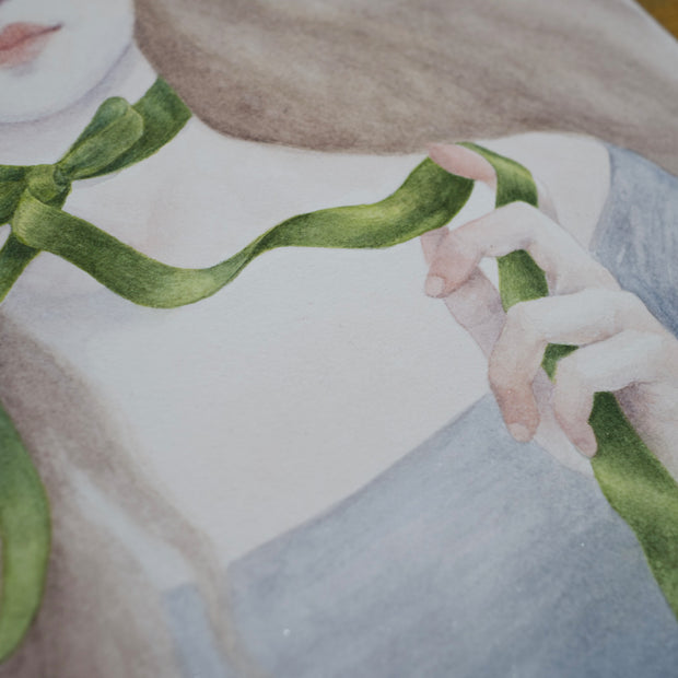 The Green Ribbon - Unframed Watercolour Painting