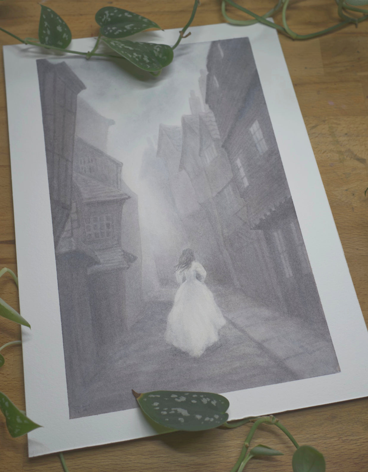 The Woman In White - Unframed Watercolour Painting