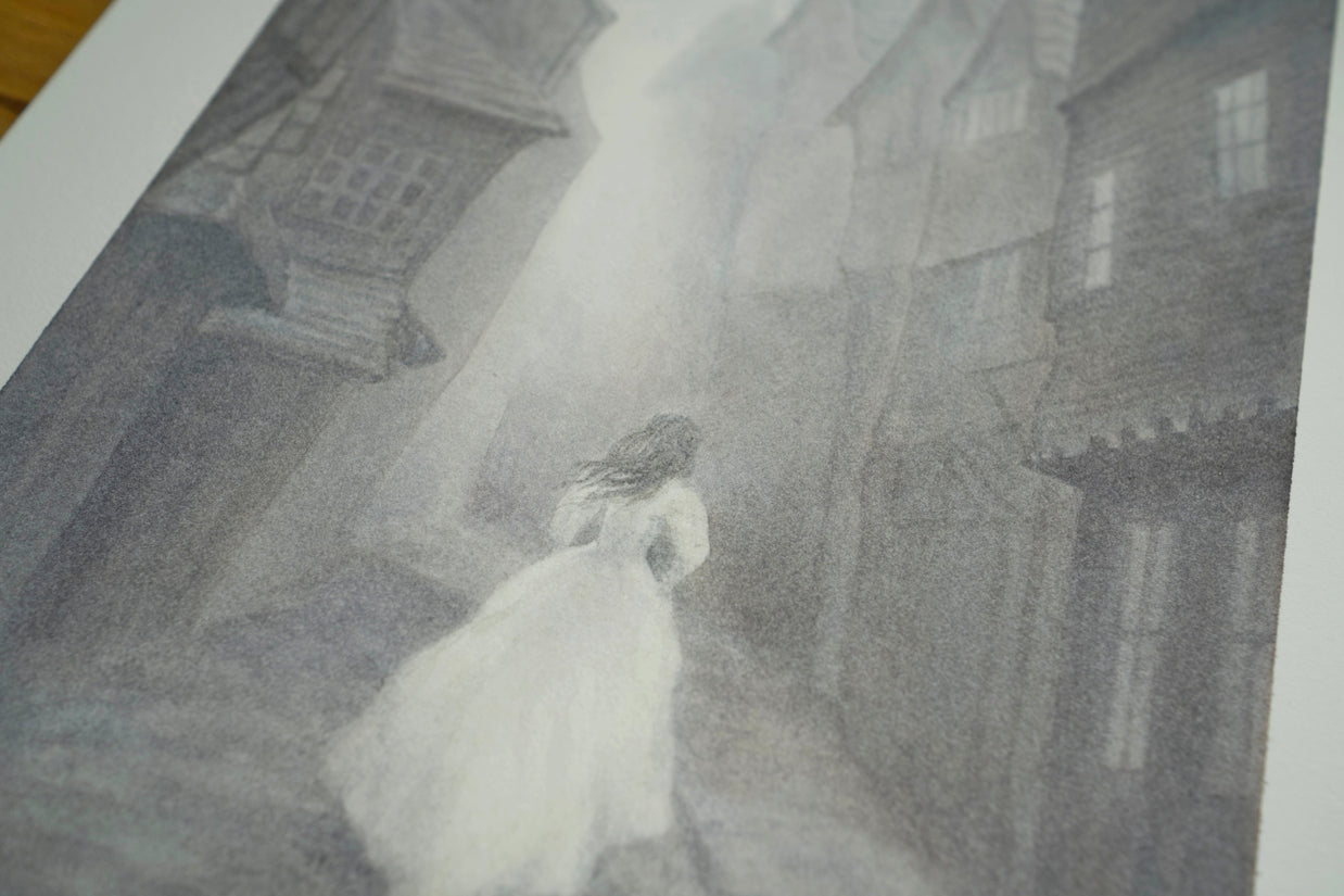 The Woman In White - Unframed Watercolour Painting