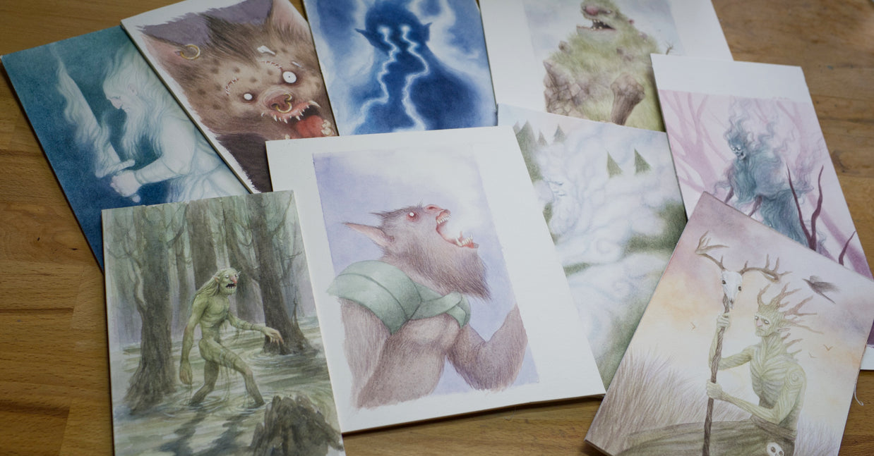Deck Of Illusions Originals - Unframed Watercolour Paintings