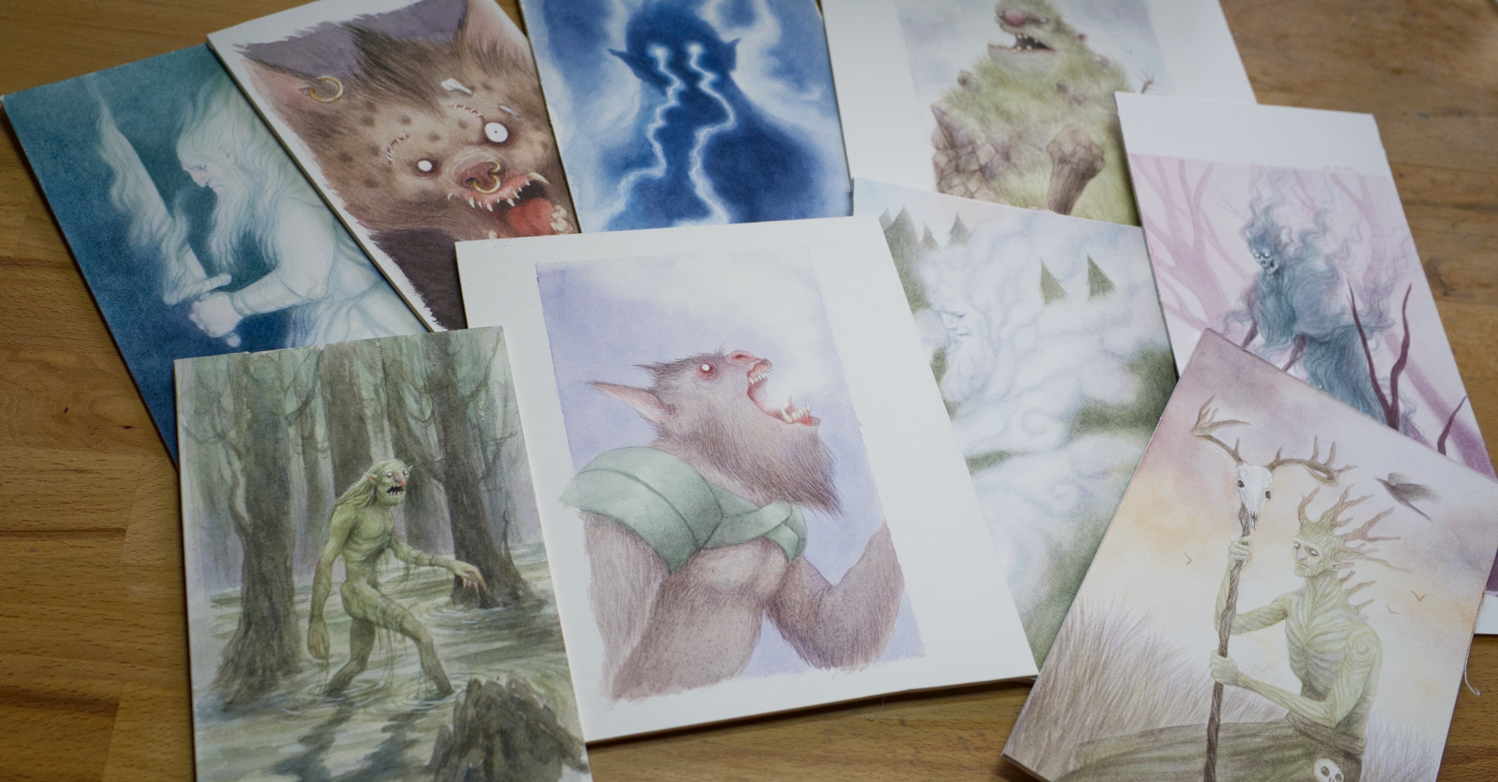 Deck Of Illusions Originals - Unframed Watercolour Paintings