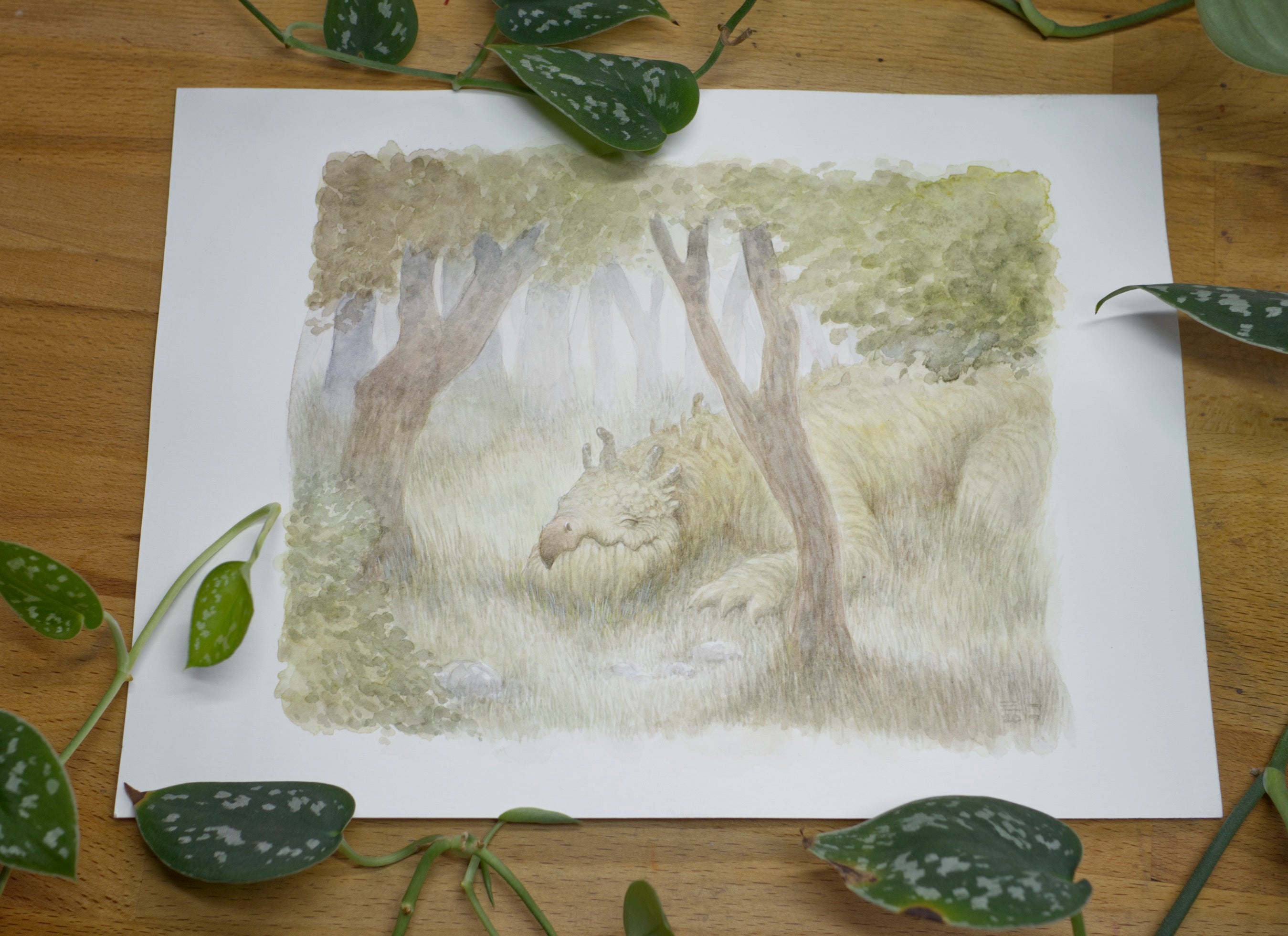 The Tree-Eating Dragon - Unframed Watercolour Painting