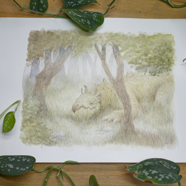 The Tree-Eating Dragon - Unframed Watercolour Painting