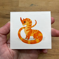 Orange Dragon - Unframed Watercolour Painting
