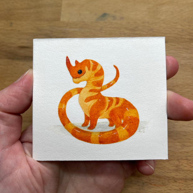Orange Dragon - Unframed Watercolour Painting