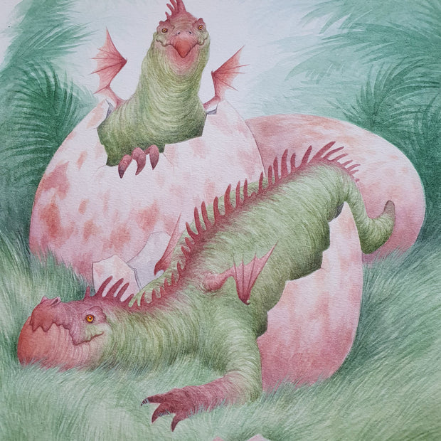 Dragonlings - Unframed Original Watercolour Painting
