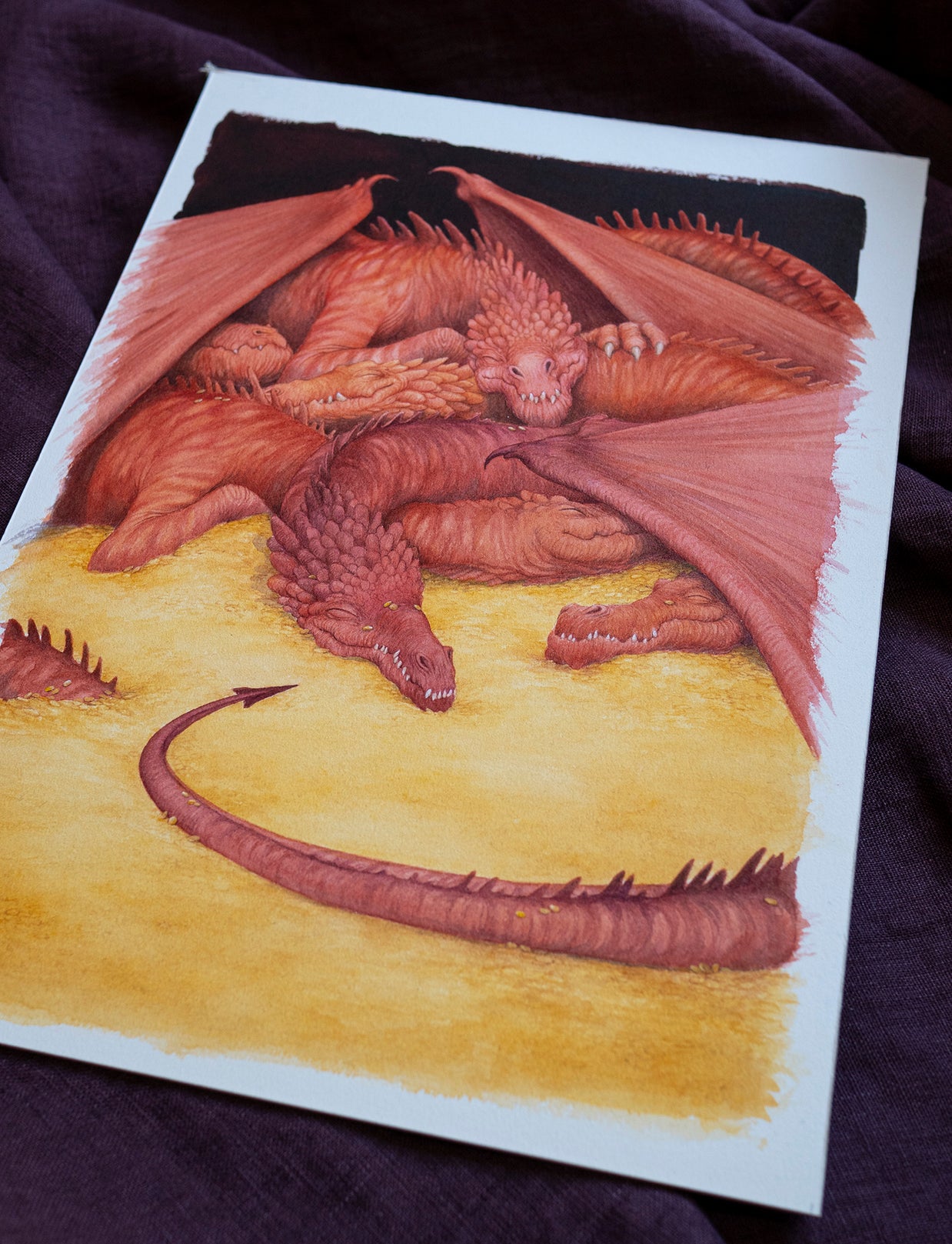 Let Sleeping Dragons Lie - Unframed Original Watercolour Painting