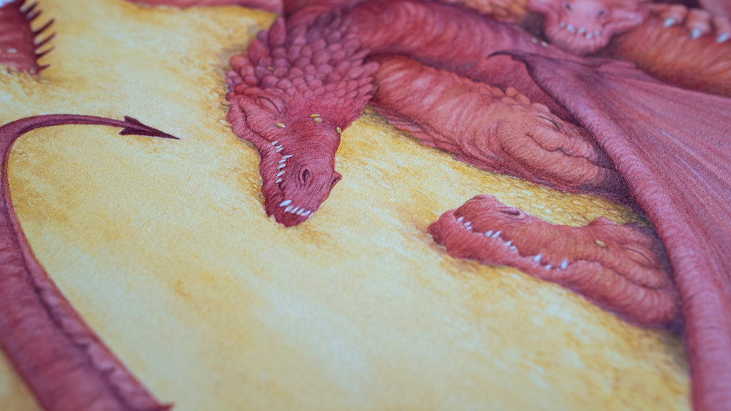 Let Sleeping Dragons Lie - Unframed Original Watercolour Painting