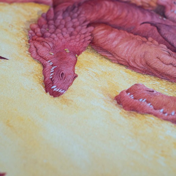 Let Sleeping Dragons Lie - Unframed Original Watercolour Painting