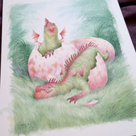 Dragonlings - Unframed Original Watercolour Painting