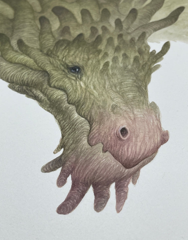 The Wood Dragon - Unframed Watercolour Painting