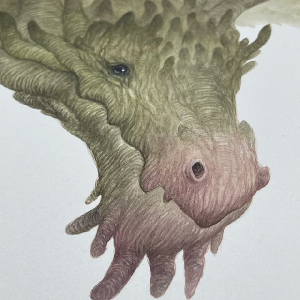 The Wood Dragon - Unframed Watercolour Painting