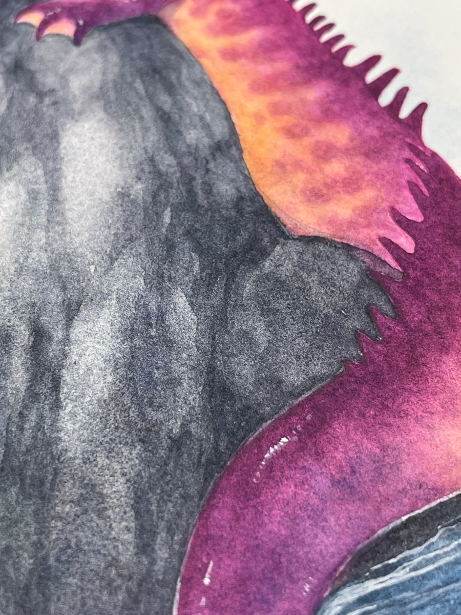 The Yellow Throated Flabbager - Unframed Watercolour Painting