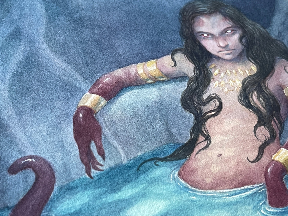 Temple Guardian - Unframed Watercolour Painting