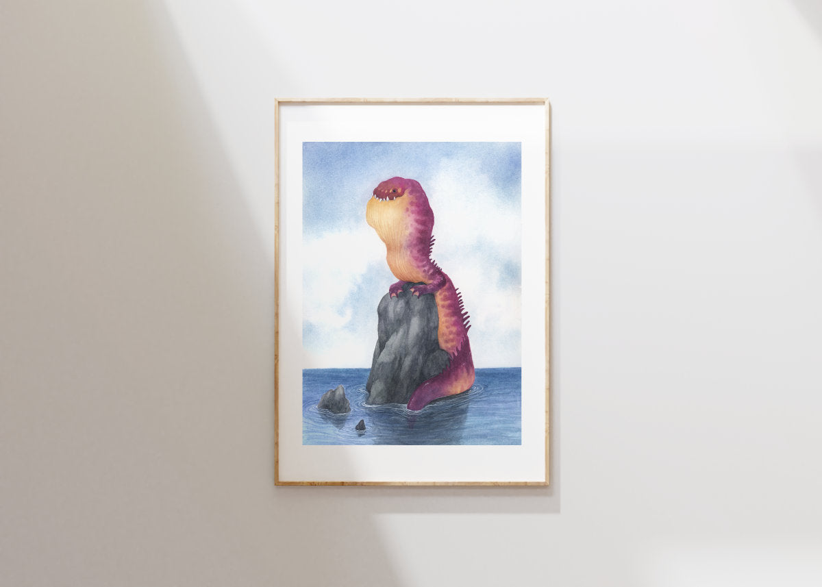 The Yellow Throated Flabbager - Unframed Watercolour Painting