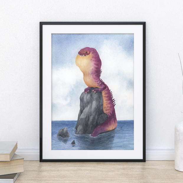 The Yellow Throated Flabbager - Unframed Watercolour Painting