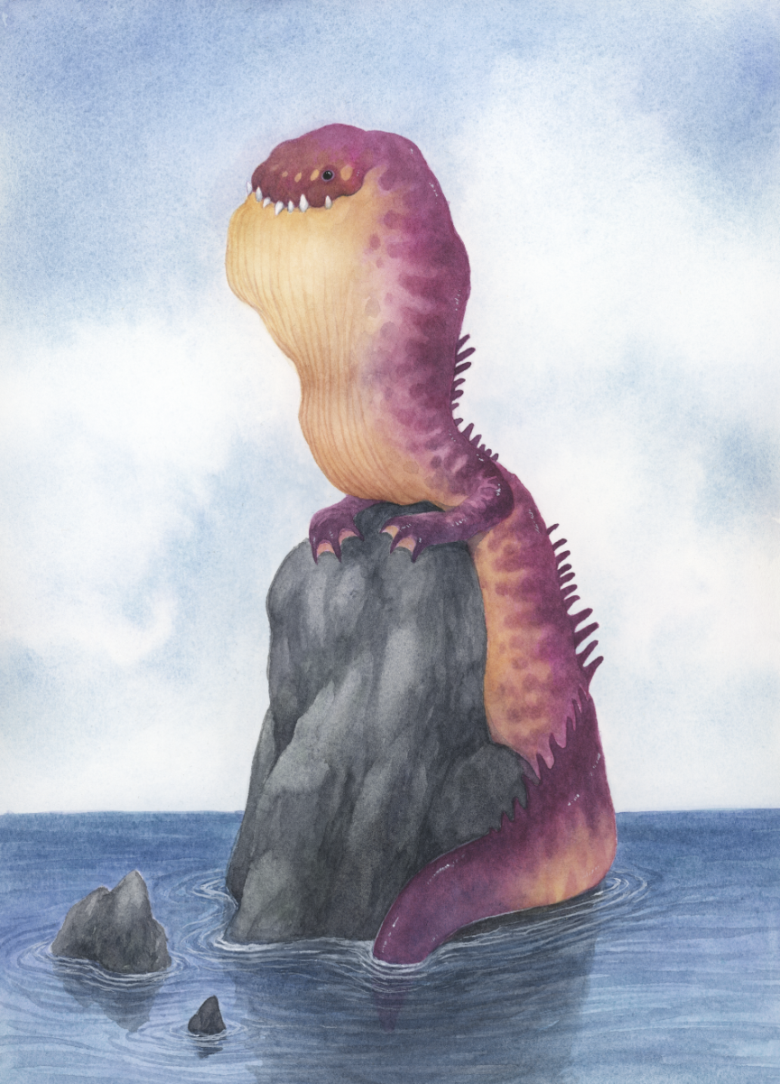 The Yellow Throated Flabbager - Unframed Watercolour Painting
