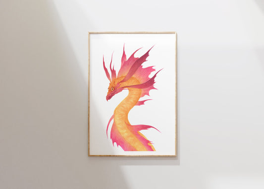 Frilled Serpent - Unframed Watercolour Painting