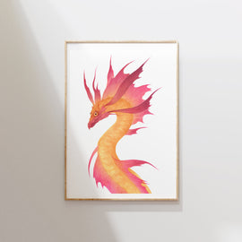 Frilled Serpent - Unframed Watercolour Painting