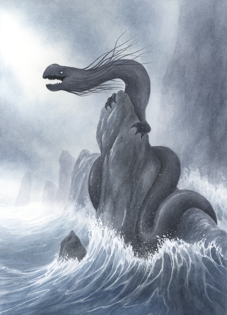 Serpent Of Narok - Unframed Watercolour Painting