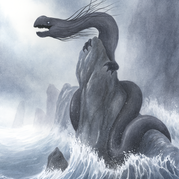 Serpent Of Narok - Unframed Watercolour Painting