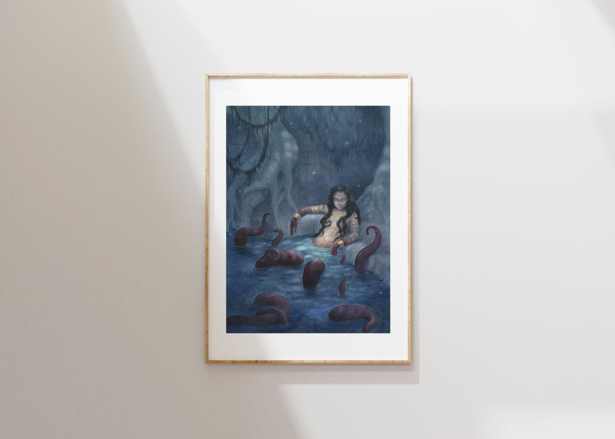 Temple Guardian - Unframed Watercolour Painting