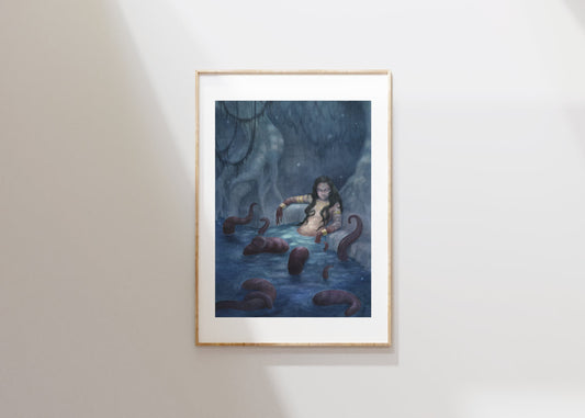 Temple Guardian - Unframed Watercolour Painting