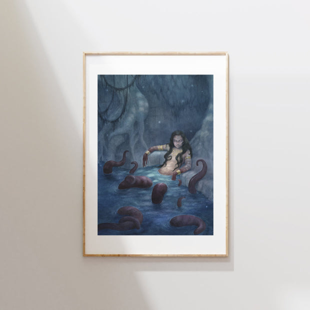 Temple Guardian - Unframed Watercolour Painting